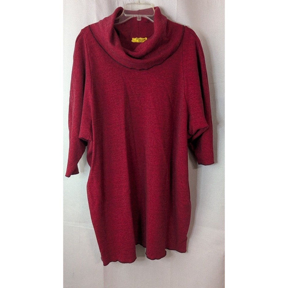 Shamora's Wear Tunic Sweater Womens One Size Burgundy Red Excellent Cowl Neck